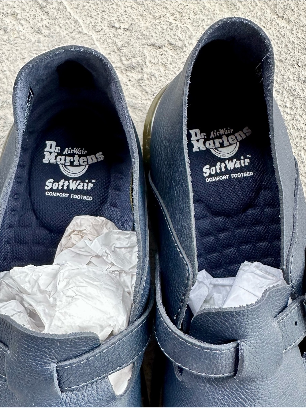 EUC Dr. Martens Patricia Navy Leather Buckle Slip-On Loafers Women’s Size 10 - Picture 5 of 10